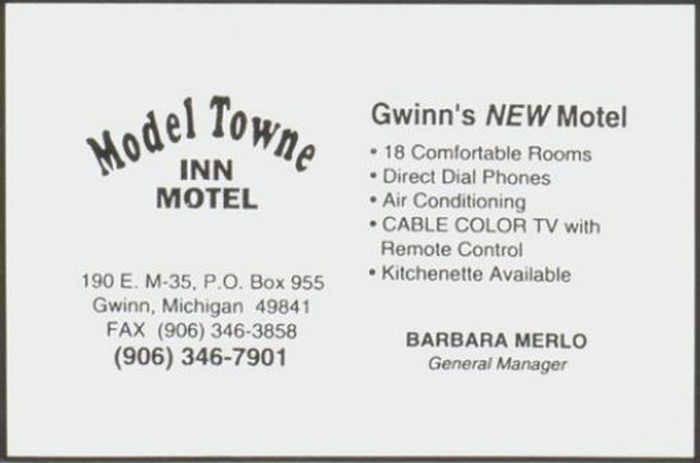 Model Towne Inn (Model Town Motel) - Yearbook Ad (newer photo)